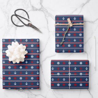 Red White And Blue Nautical Pattern  Sheets