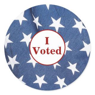 Red White and Blue Stars I Voted Election Gear Classic Round Sticker