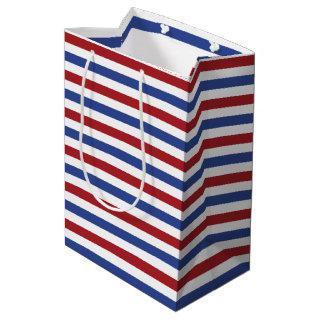 Red White and Blue Stripes Medium Gift Bag