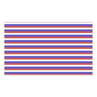Red, White and Blue Stripes. Rectangular Sticker
