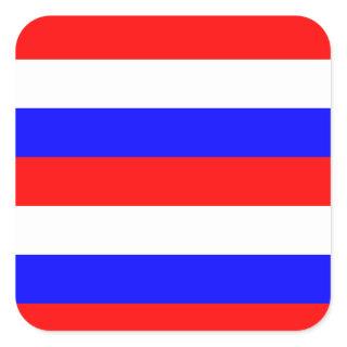 Red, White and Blue Stripes Square Sticker