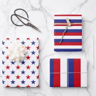 Red, White and Blue USA Stars and Stripes pattern  Sheets