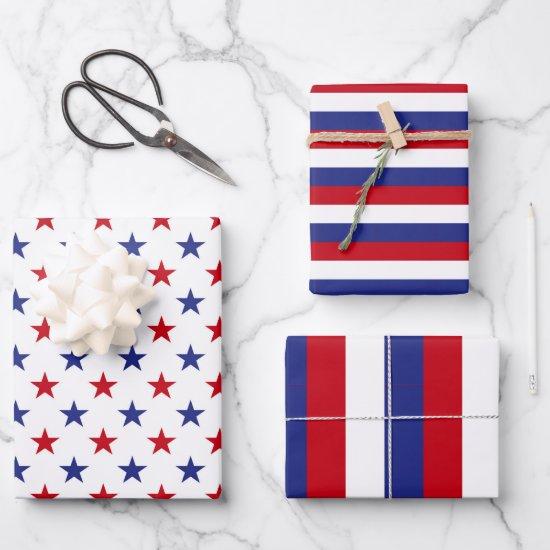 Red, White and Blue USA Stars and Stripes pattern  Sheets