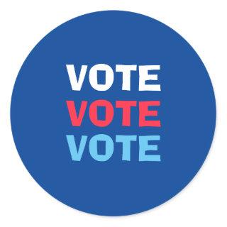 Red White And Blue Vote Election Political Classic Round Sticker