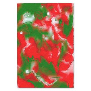 Red, White and Green Abstract Tissue Paper