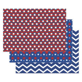 Red White Blue American USA 4th July Chevron  Sheets