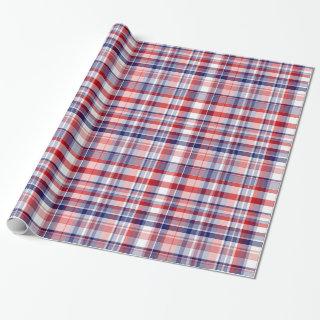 Red, White, Blue Preppy Madras Plaid