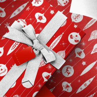 Red White Christmas Ornament Bauble Pattern