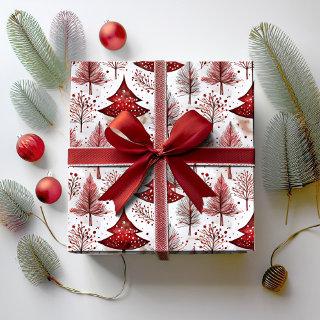 Red White Christmas Tree Pattern#4 ID1009