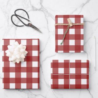 Red White Gingham Check Plaid  Sheets