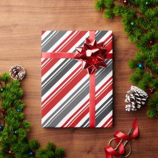 Red White Gray Candy Cane Stripe Holiday