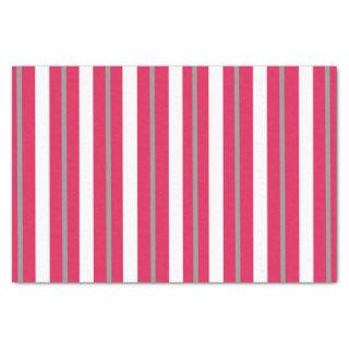 Red White Gray Stripes Tissue Paper
