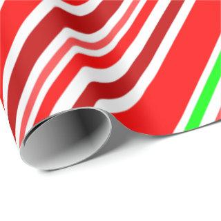 Red White Green Candy Cane Cheerful Stripes