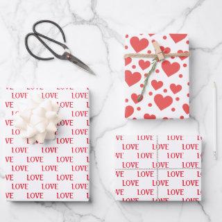 Red & White Hearts Modern Love Valentine's Day  Sheets