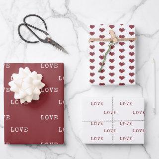 Red & White Hearts Modern Love Valentine's Day  Sheets