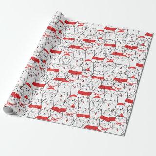 Red White Kitty Cats Funny Christmas Holiday Gift