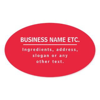 Red & White Multi-Purpose Oval Sticker