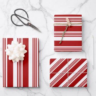 Red White Peppermint Stripes  Sets