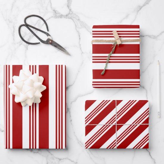 Red White Peppermint Stripes  Sets
