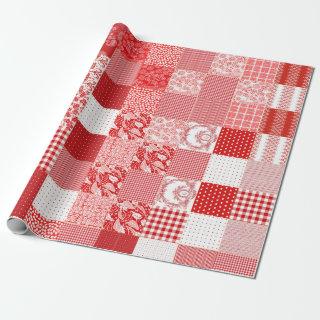 Red White Quilted Danish Star Squares