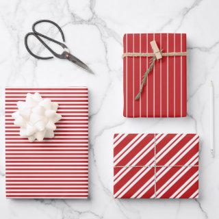 Red White Stripes Simple Holiday Patterns  Sheets