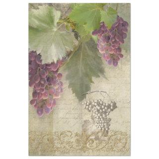 Red Wine Grapes Script Vineyard Winery Decoupage Tissue Paper