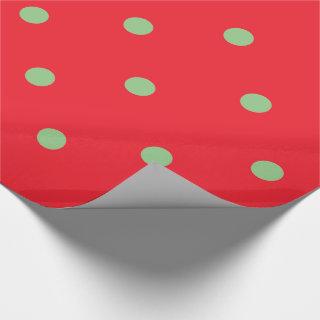 Red with Green Polka Dot Modern Christmas Pattern