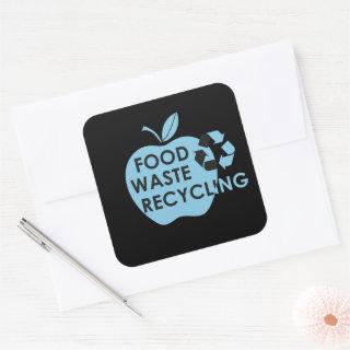 Reduce food waste recycling eco friendly square sticker