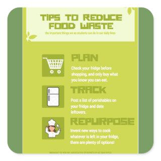 Reduce Food Waste Square Sticker