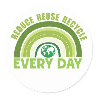 Reduce reuse recycle classic round sticker