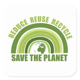 Reduce reuse recycle square sticker