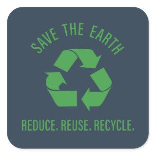 reduce reuse recycle square sticker
