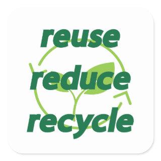 Reduce reuse recycle square sticker