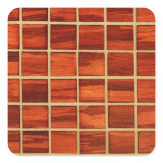 Redwood Bathroom Tiling Background Square Sticker