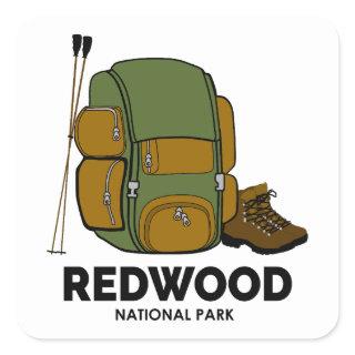 Redwood National Park Backpack Square Sticker