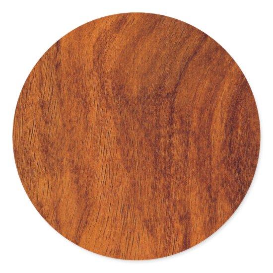 Redwood Veneer Classic Round Sticker