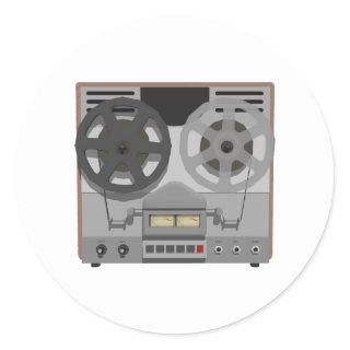 Reel to Reel Tape Player: 3D Model: Classic Round Sticker