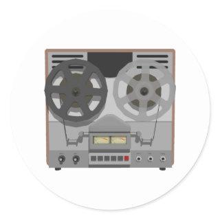 Reel to Reel Tape Player: 3D Model: Classic Round Sticker