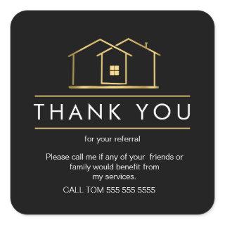 Referral Real Estate Thank You business Square Squ Square Sticker
