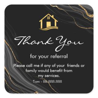 Referral Real Estate Thank You business Square Squ Square Sticker