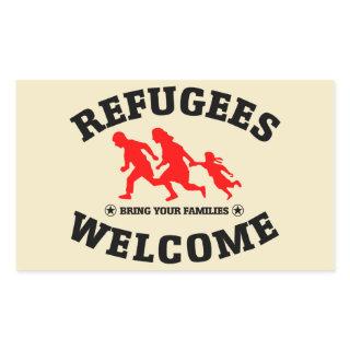 Refugees Welcome Bring Your Families Rectangular Sticker