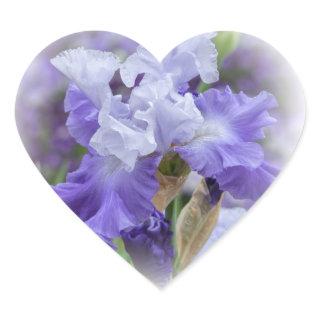 Regal Bearded Iris - Purple & White Heart Sticker