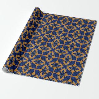 Regal Blue and Gold Motif Crest Heraldry