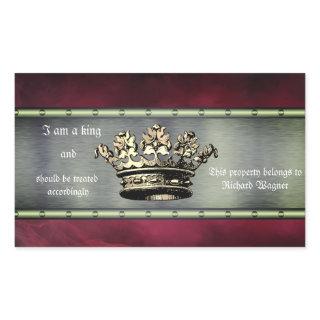 Regal Crown Design for the Controlling Individual Rectangular Sticker
