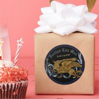 Regal Gold Gryphon Classic Round Sticker