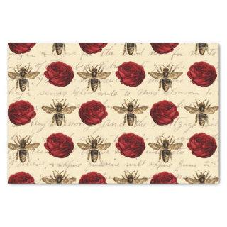 Regal Queen Bee & Red Roses Tissue Paper