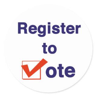 Register To Vote 2026 Classic Round Sticker