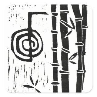 Reiki Energy Cho Ku Rei and Bamboo Square Sticker