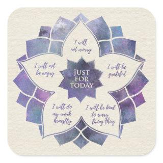 Reiki Principles - Reiki Precepts Square Sticker