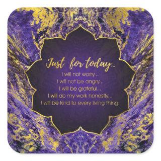 Reiki Principles - Reiki Precepts Square Sticker